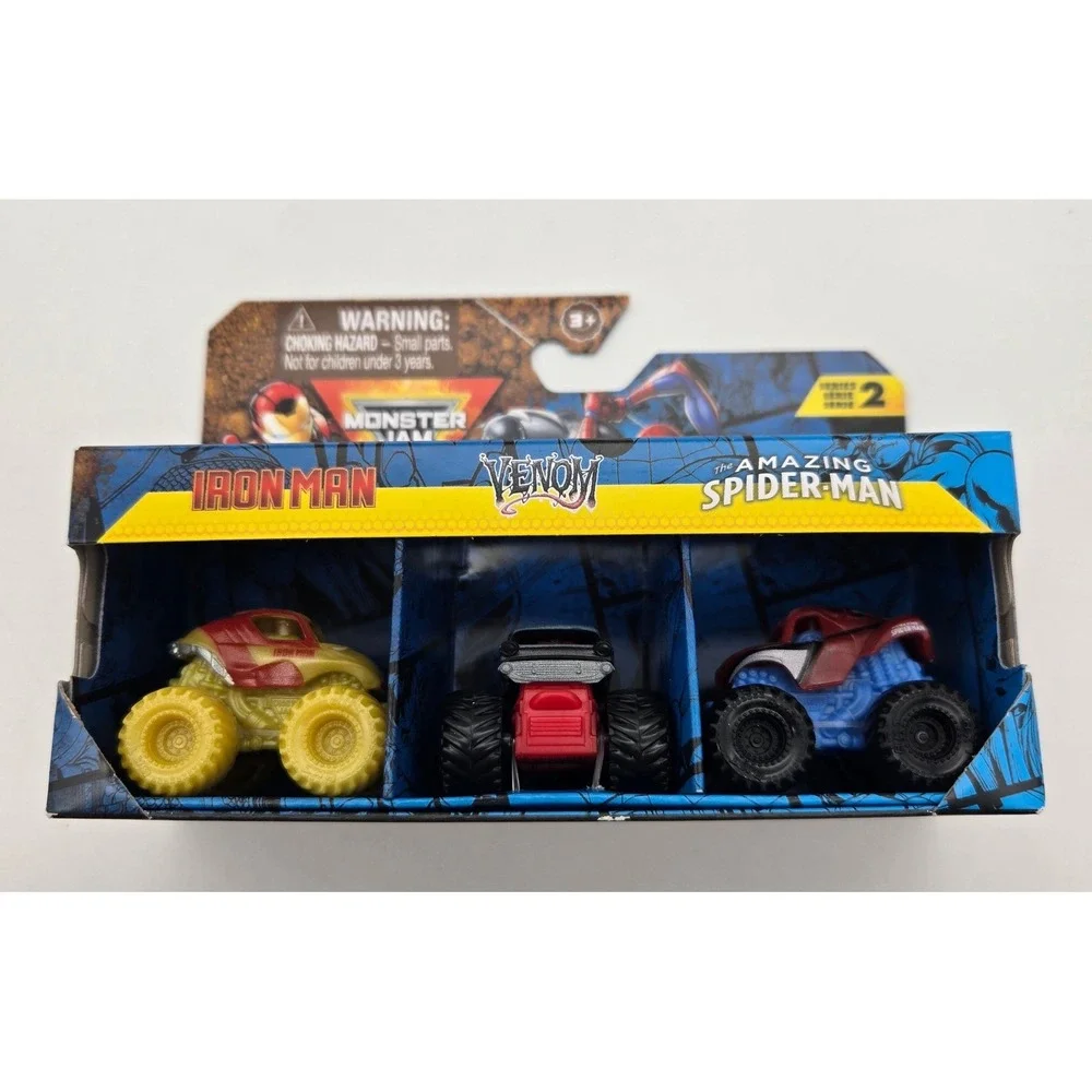 Monster Jam Mini Marvel Trucks Iron Man Venom Spider Man Series 2 Spin Master 24